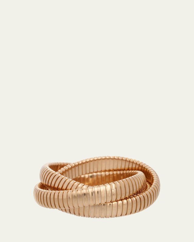 18K Yellow Gold 3 Band Rolling Bracelet, 12